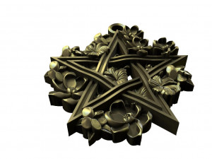 Pentagram and flowers pendant 3D Print Model