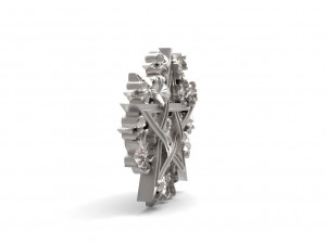 Pentagram and flowers pendant 3D Print Model