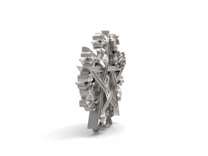 Pentagram and flowers pendant 3D Print Model