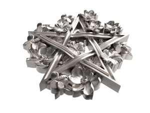 Pentagram and flowers pendant 3D Print Model