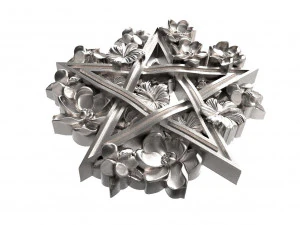 Pentagram and flowers pendant 3D Print Model