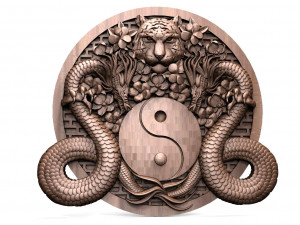 Yin yang dragons CNC 3D Print Models