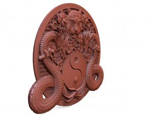 Yin yang dragons CNC 3D Print Model
