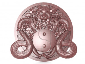 Yin yang dragons CNC 3D 打印模型