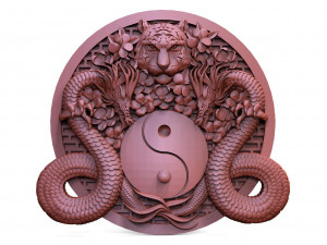 Yin yang dragons CNC 3D 打印模型