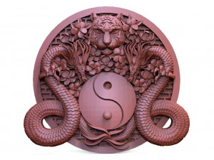 Yin yang dragons CNC 3D Print Model