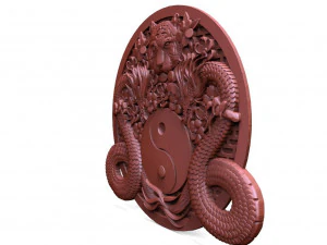 Yin yang dragons CNC 3D Print Model
