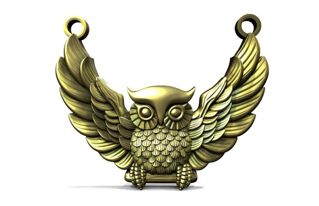 Owl pendant 5 3D Print Model .c4d .max .obj .3ds .fbx .stl .blend 