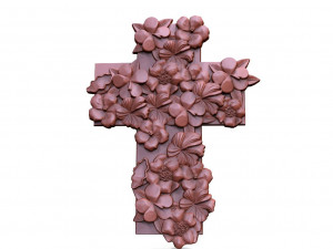 Cross and flowers CNC 3D 打印模型