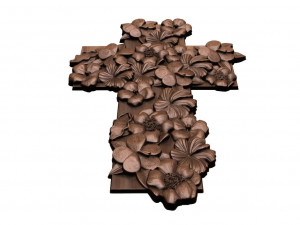 Cross and flowers CNC 3D 打印模型