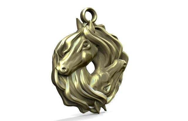 Horses pendant 3D Print Model .c4d .max .obj .3ds .fbx .stl .blend 