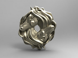Horses pendant Modèles 3D en vedette
