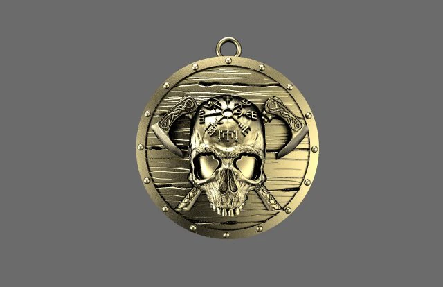 Viking skull pendant 3D Print Model .c4d .max .obj .3ds .fbx .stl .blend 