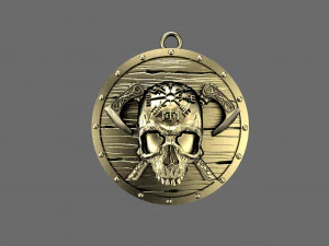 Wikinger-Totenkopf-Anh&auml;nger 3D Druckmodell