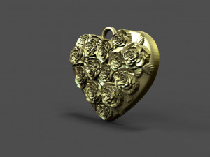Rose heart pendant 3D-printmodel