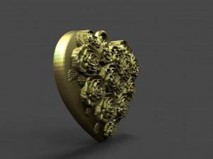 Rose heart pendant 3D-printmodel