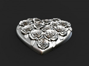 Rose heart pendant 3D-printmodel