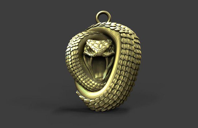 Snake pendant 3D 프린트 모델 .c4d .max .obj .3ds .fbx .stl .blend 