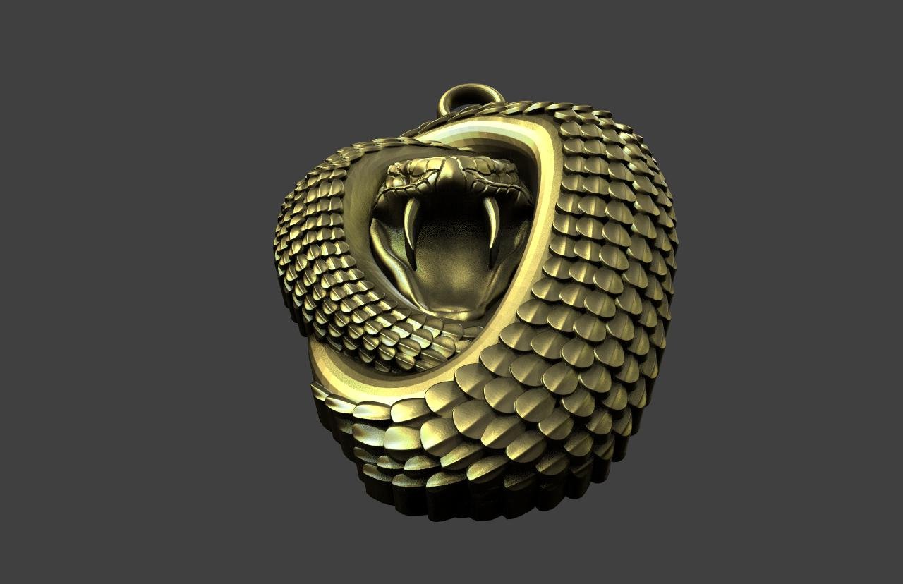 snake 3d print model 3D Print Model in Pendants 3DExport