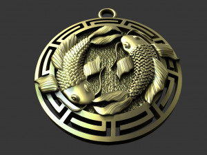 Fishes pendant 3D प्रिंट मॉडल