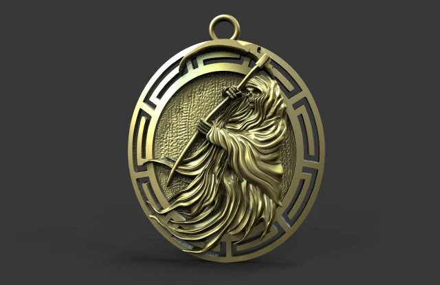 Grim reaper pendant 3D Print Model .c4d .max .obj .3ds .fbx .stl .blend 