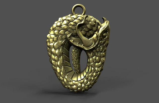 Snake pendant 3D Print Model .c4d .max .obj .3ds .fbx .stl .blend 