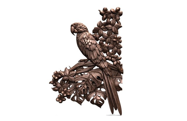 Macaw CNC 3D 프린트 모델 .c4d .max .obj .3ds .fbx .stl .blend 