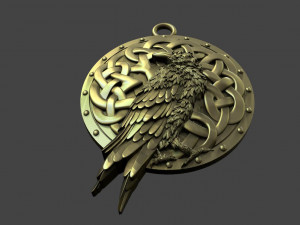 Crow pendant Model Cetak 3D