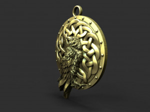 Crow pendant Model Cetak 3D
