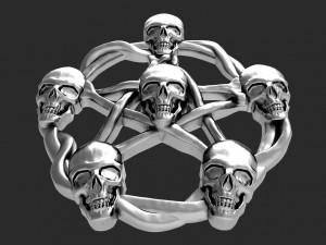Skull pentagram pendant 3D Print Model