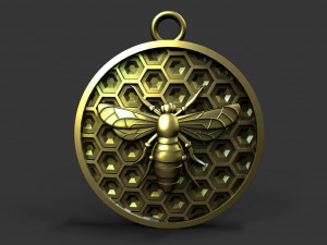 Honeycomb bee pendant Modelo de Impressão 3D