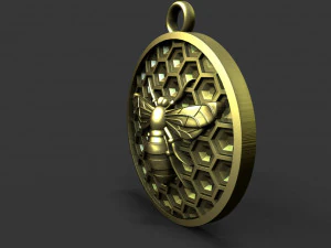 Honeycomb bee pendant 3D Print Model