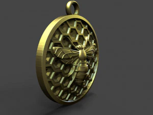 Honeycomb bee pendant 3D Print Model