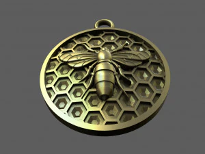 Honeycomb bee pendant 3D Print Model