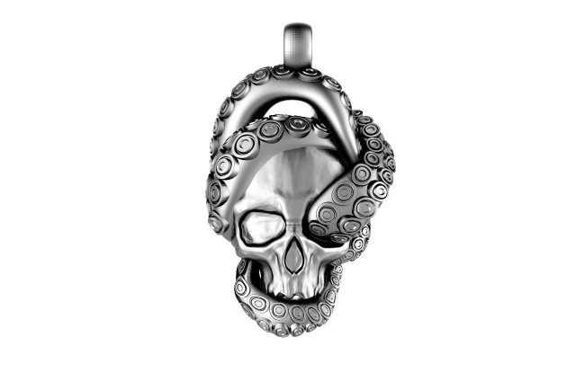 Skull with tentacles pendant 3D Print Model .c4d .max .obj .3ds .fbx .stl .blend 