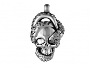 Skull with tentacles pendant 3D Print Model