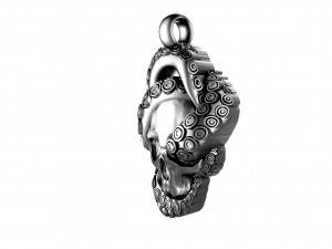 Skull with tentacles pendant 3D Print Model