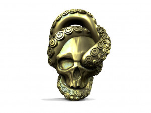 Skull with tentacles pendant 3D Print Model