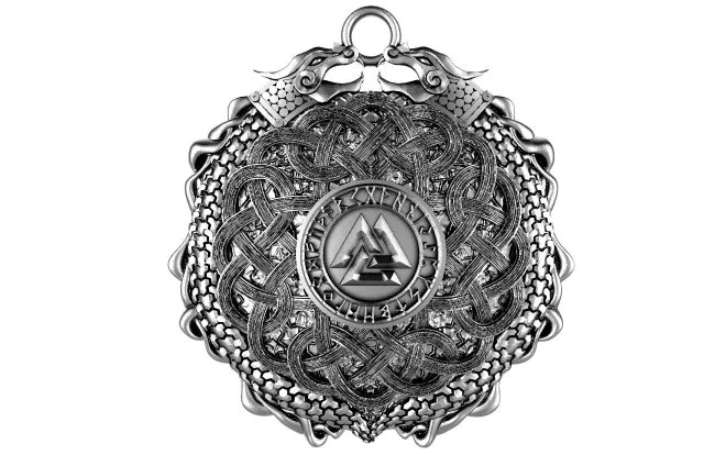 Viking valknut pendant 3D Print Model .c4d .max .obj .3ds .fbx .stl .blend