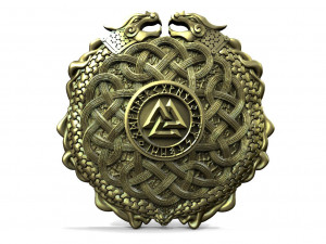 Viking valknut pendant Modèles 3D en vedette