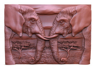 Elephants CNC 3D Print Model