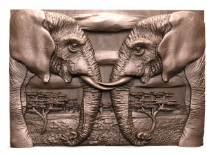 Elephants CNC Model do druku 3D