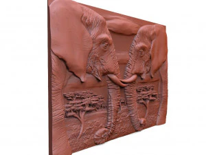 Elephants CNC 3D Print Model