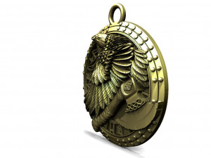 Viking crow pendant 3Dプリントモデル