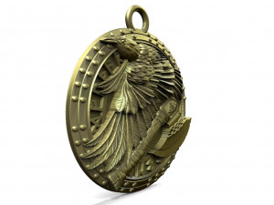 Viking crow pendant 3Dプリントモデル