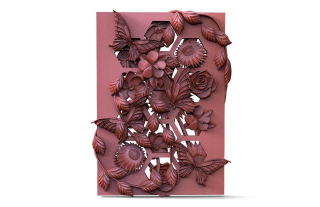 Flowers CNC 3D 프린트 모델 .c4d .max .obj .3ds .fbx .stl .blend 