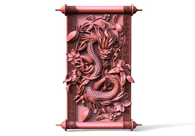 Chinese dragon CNC Modèles 3D en vedette .c4d .max .obj .3ds .fbx .stl .blend 
