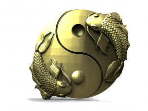 Yin Yang fish pendant Modello di stampa 3D