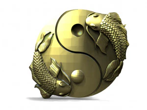 Yin Yang fish pendant 3D Print Model