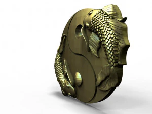 Yin Yang fish pendant 3D Print Model